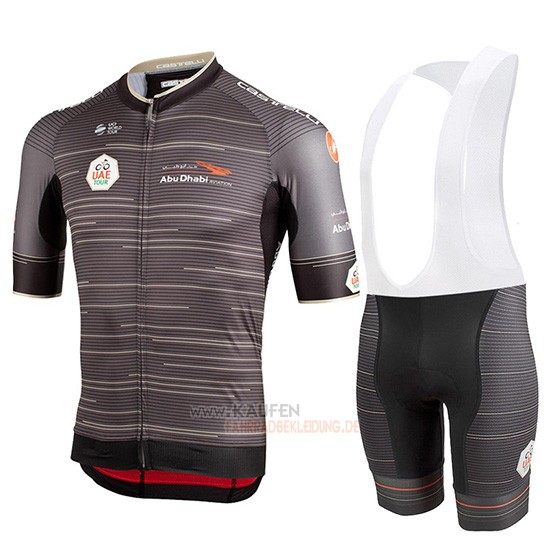 Castelli UAE Tour Kurzarmtrikot 2019 und Kurze Tragerhose Grau